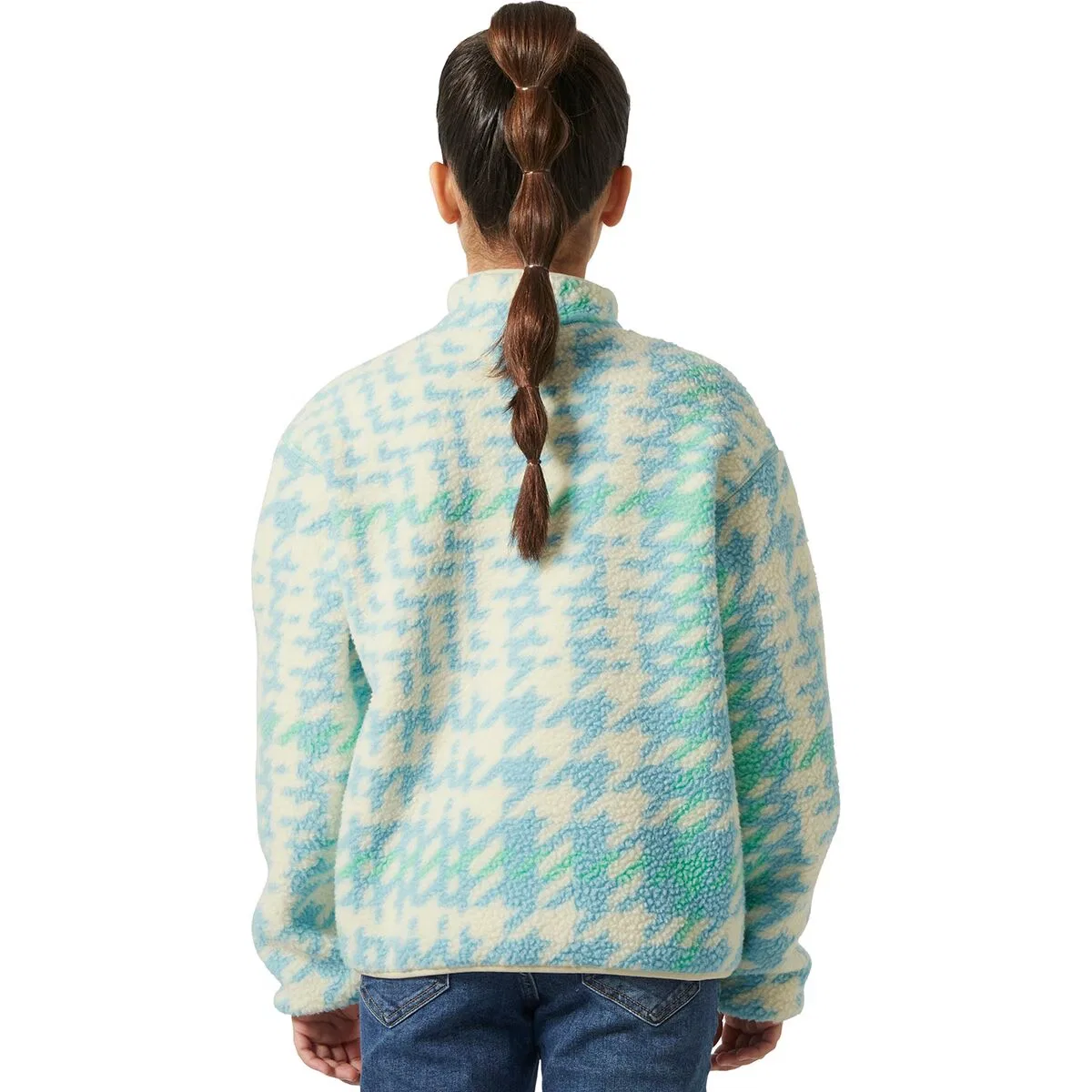 Детский свитер на пуговицах модель Jr Frosty Pile Sweater Helly Hansen, Light Cyan Broxburn Aop — фото 2