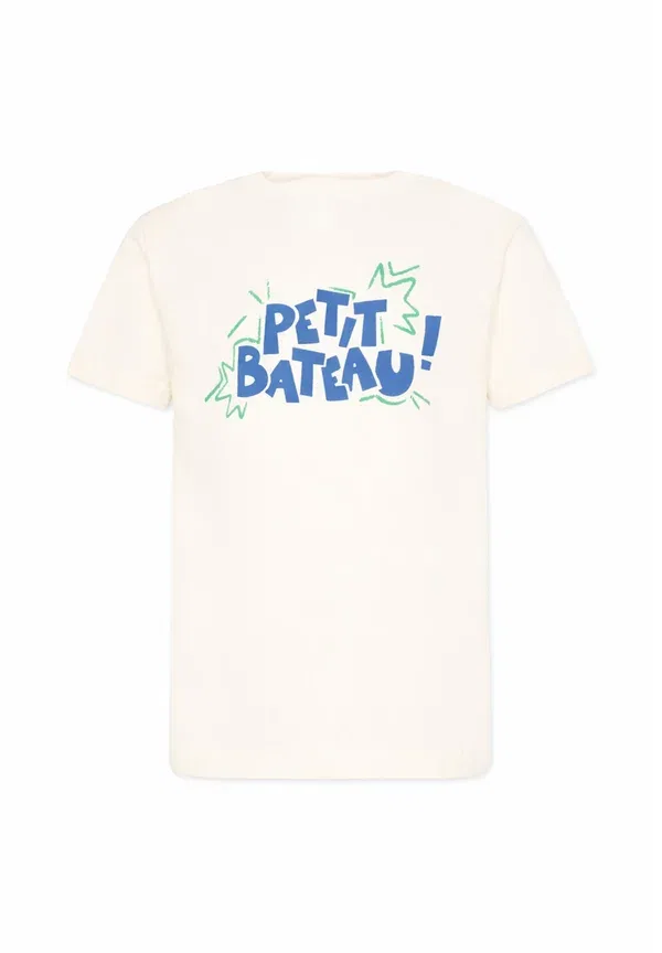 Футболка с принтом T-shirt unisex, Petit Bateau, ivory, слоновая кость
