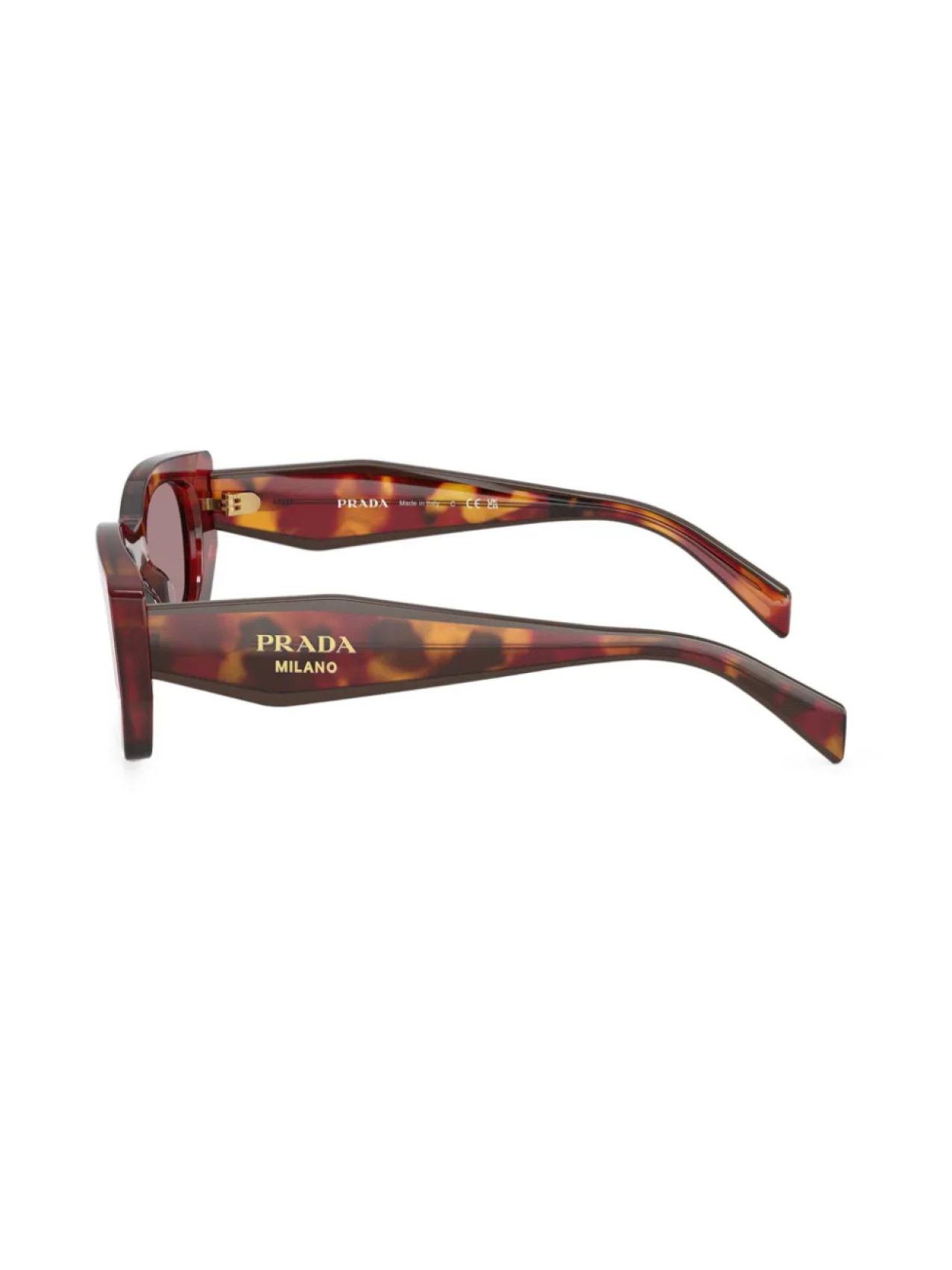 Prada Eyewear солнцезащитные очки черепаховой расцветки, коричневый — фото 3