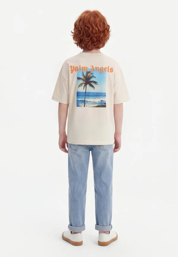 Футболка с принтом, цвет слоновой кости Palm Angels, Off-White — фото 2