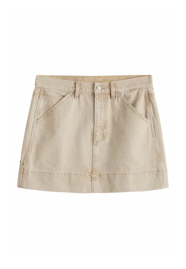 Юбка хлопковая A-line skirt Next, neutral, нейтральный
