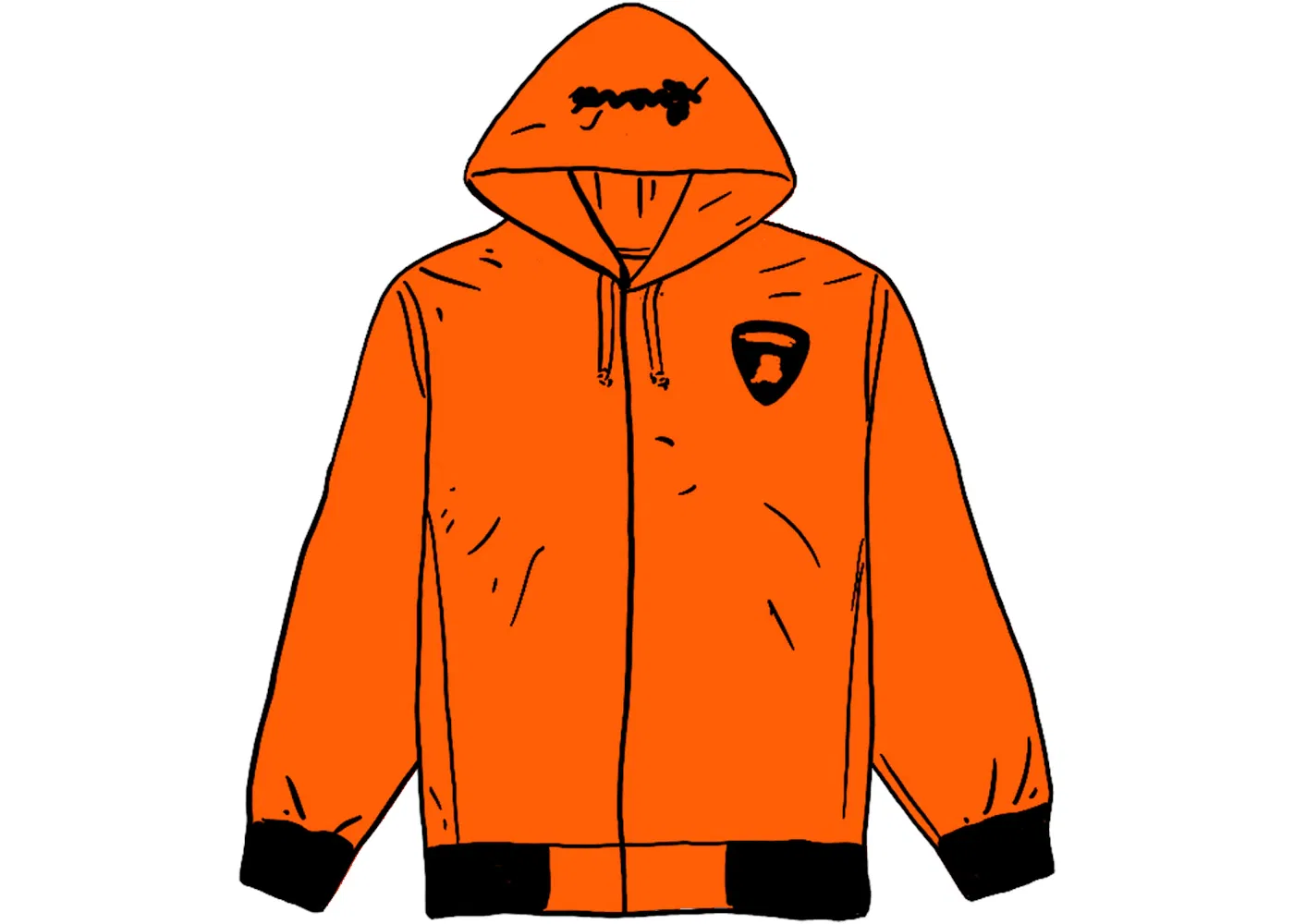 Мужская худи с принтом Supreme Automobili Lamborghini Hooded Work Jacket, Orange
