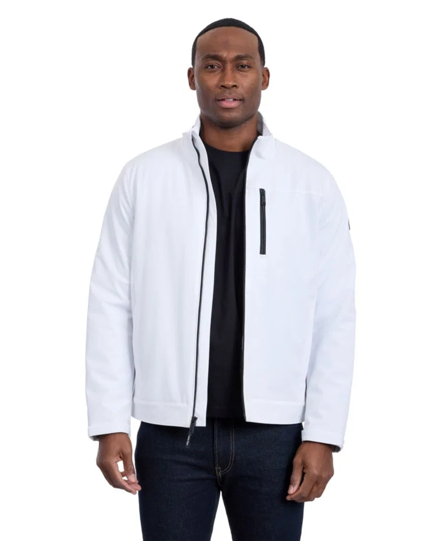 Куртка мужская с флисовой подкладкой, воротник-стойка Calvin Klein, Bright White