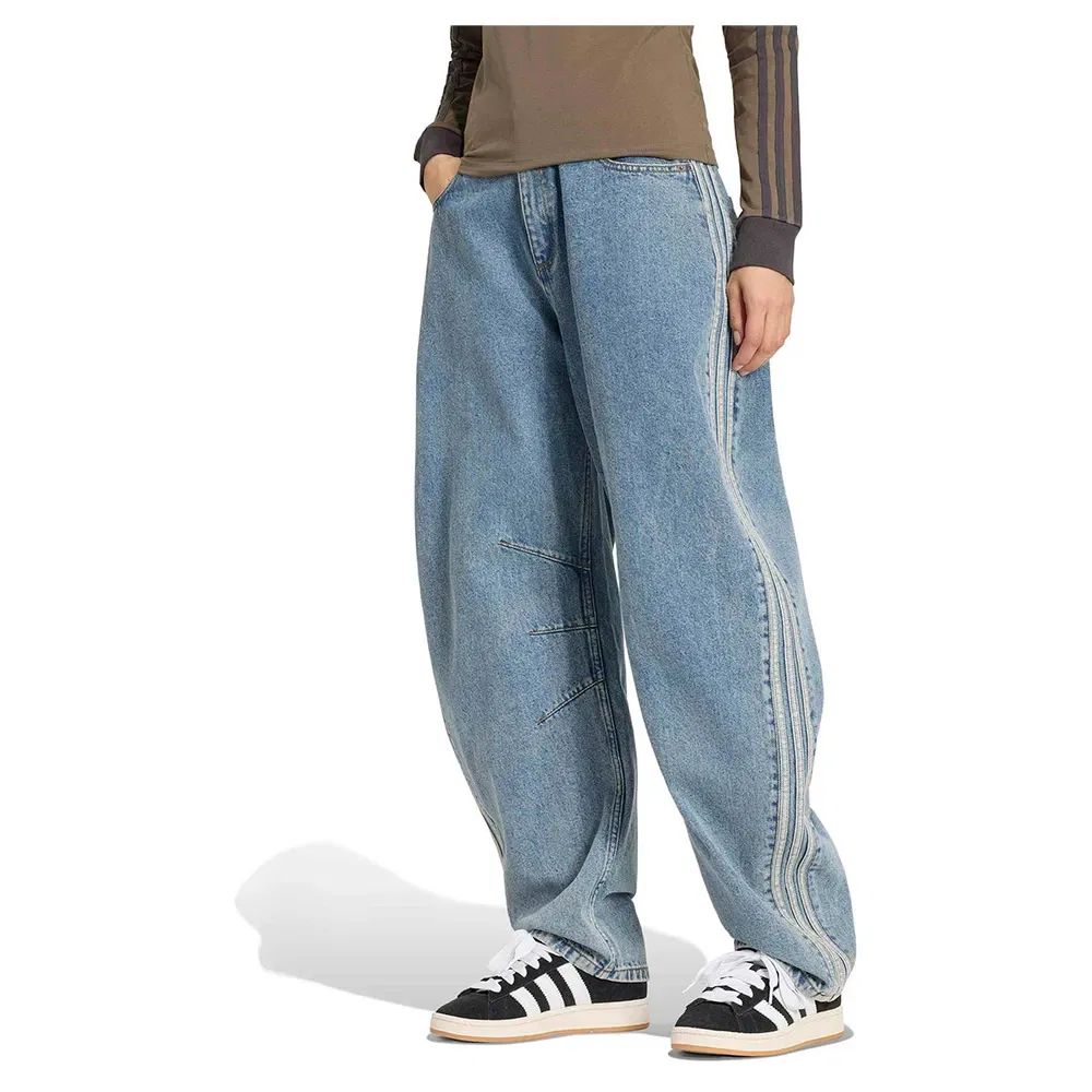 Женские джинсы с высокой посадкой Barrel Leg Adidas Originals, Blue