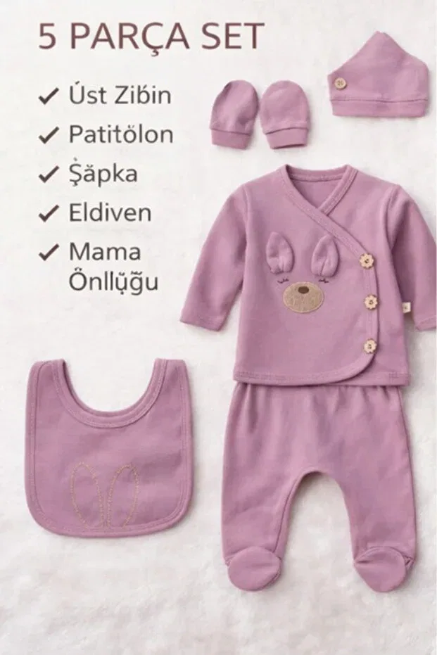 Детский комбинезон для новорожденных с принтом Organic Baby Girl Eared Rabbit Bamoola, Fuchsia