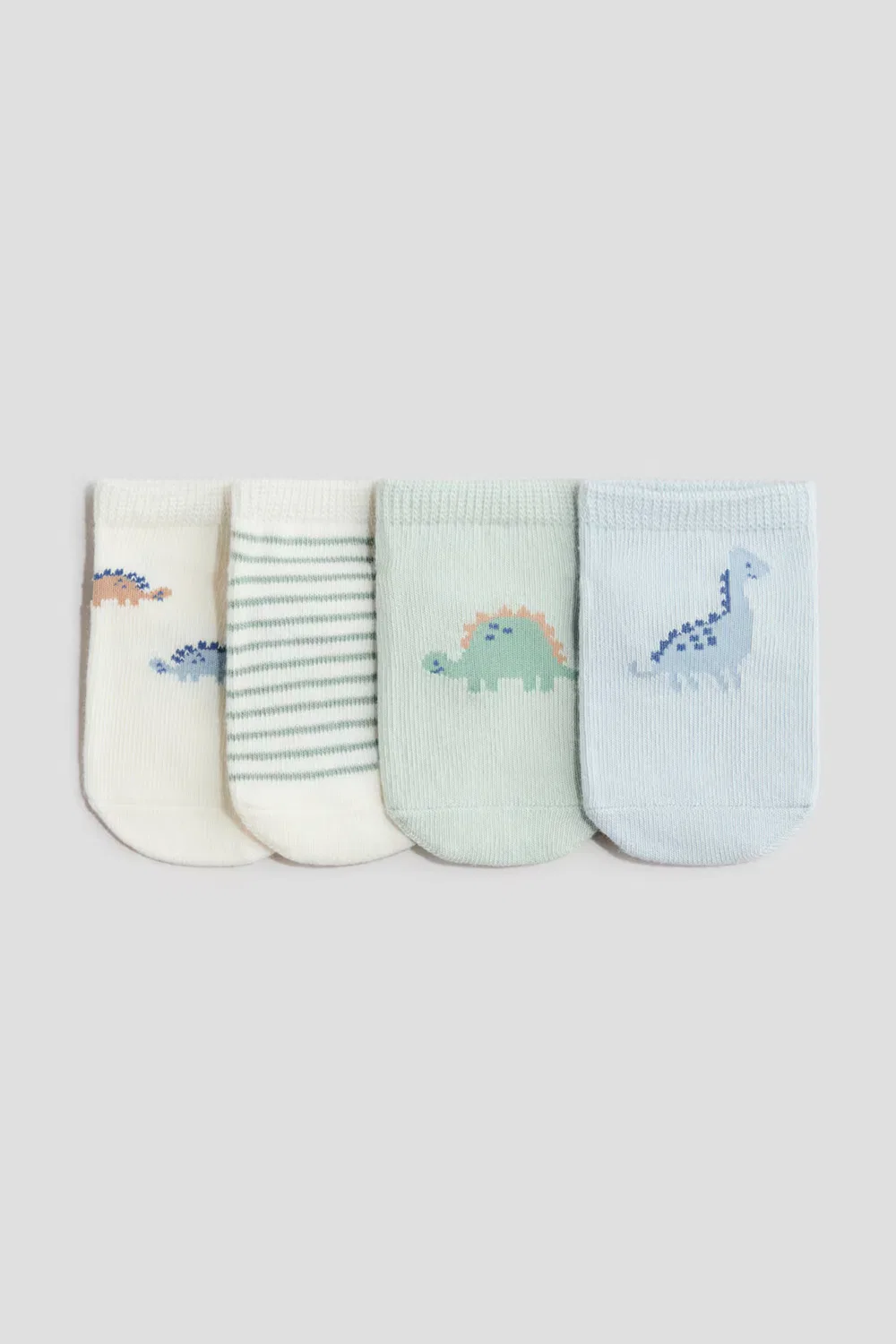 Набор из 4 коротких носков H&M, Hellgrün/Dinosaurier