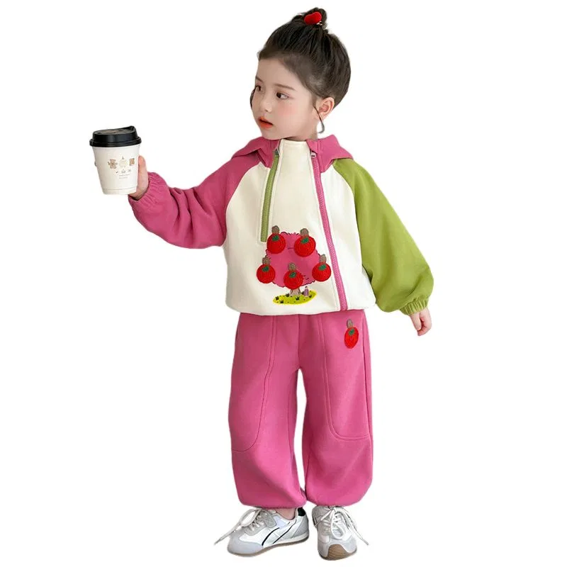 Детский спортивный костюм для девочек с капюшоном Lanza, Rose Red