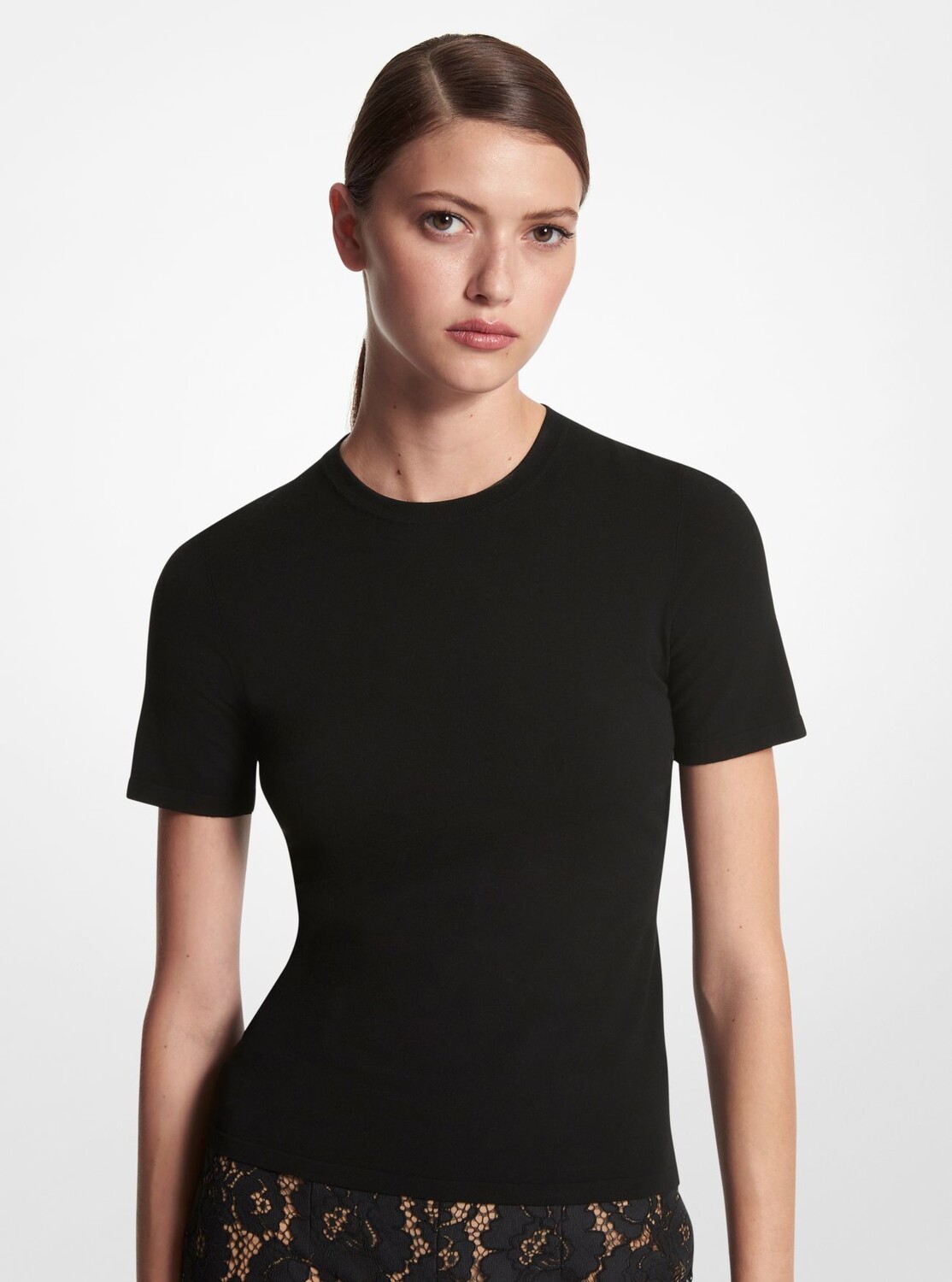 

Футболка Michael Michael Kors Stretch Viscose Short-Sleeve, черный
