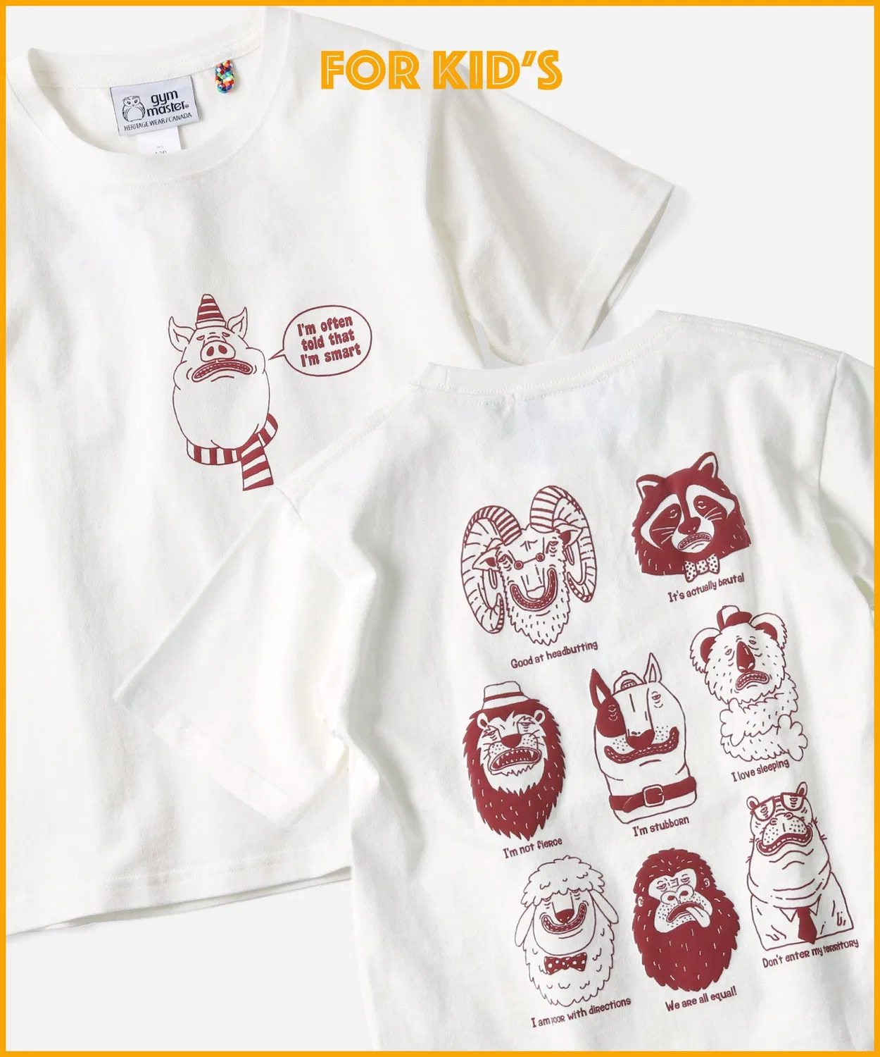 Детская футболка с принтом My habits TEE gym master, White