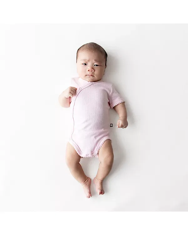 Детский боди-кимоно с V-образным вырезом Pointelle Kyte Baby, Sakura — фото 3