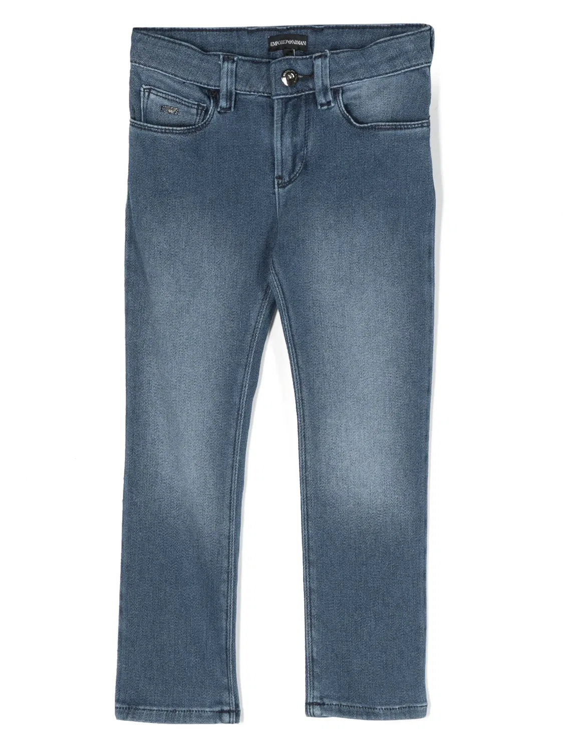 Детские джинсы с эффектом потертостей Emporio Armani, синий