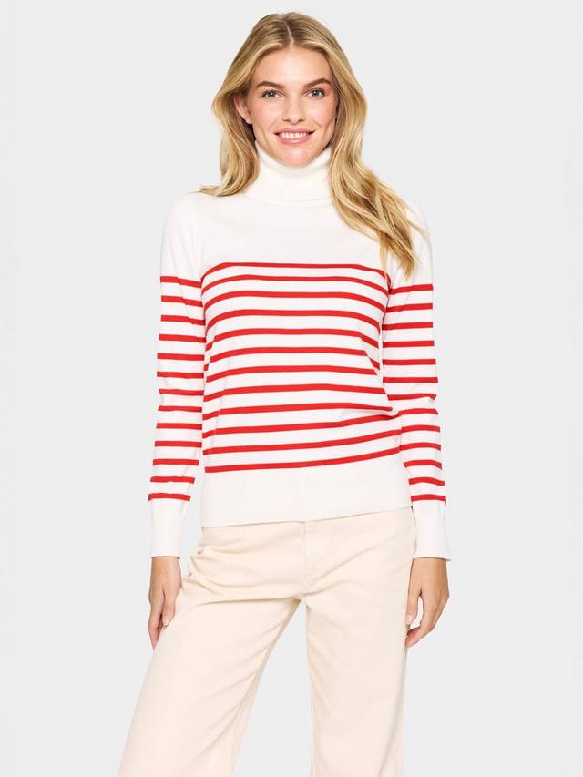 

Джемпер с круглым вырезом в полоску от mila Saint Tropez, цвет White/Red