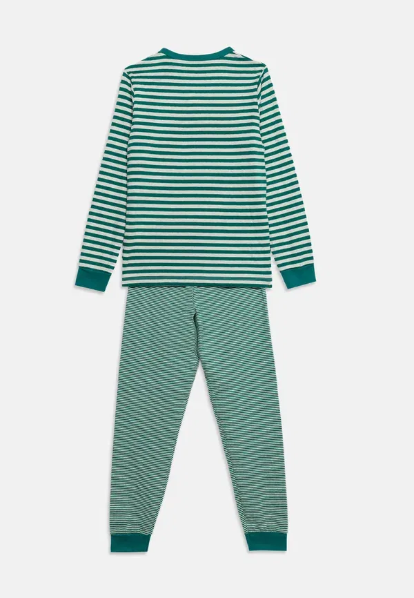 Пижама полосатая Pizamos komplektas Petit Bateau, evergreen/montelimar, зеленый — фото 2
