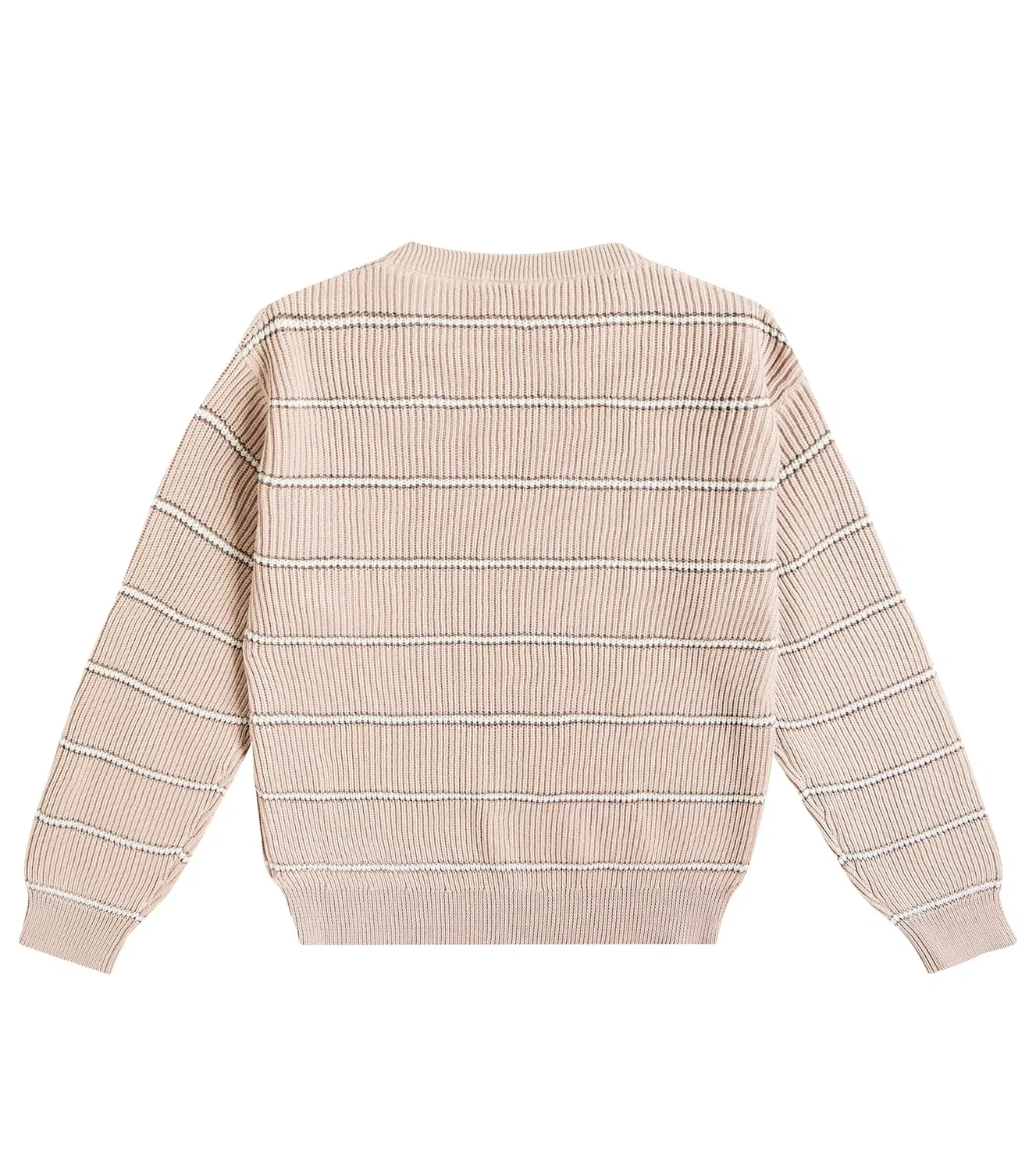 Свитер хлопковый Brunello Cucinelli Kids, бежевый — фото 4