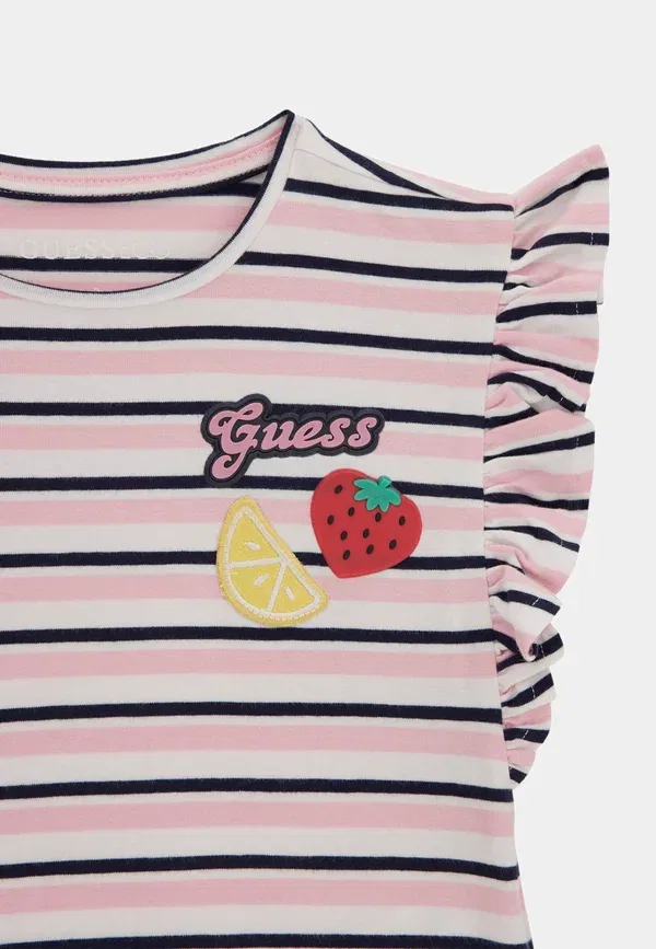 Футболка с принтом Gestreiftes Guess, розовый — фото 3