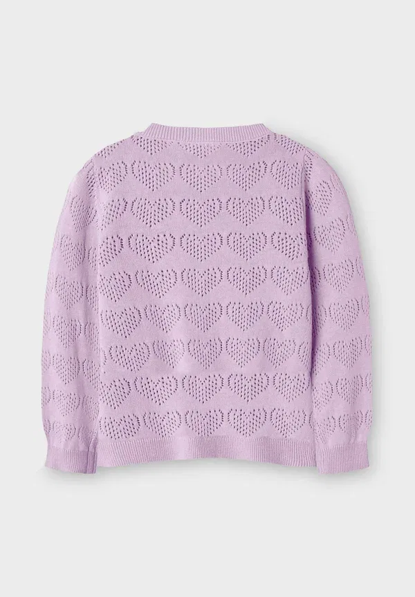 Кардиган хлопковый Knitted long sleeved Name It Lavendula, лавандовый — фото 2