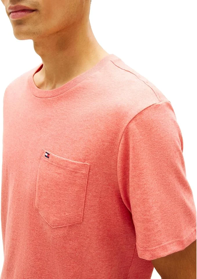 Футболка Tommy Hilfiger Essential Short Sleeve Cotton Crewneck Pocket, красный меланж — фото 2