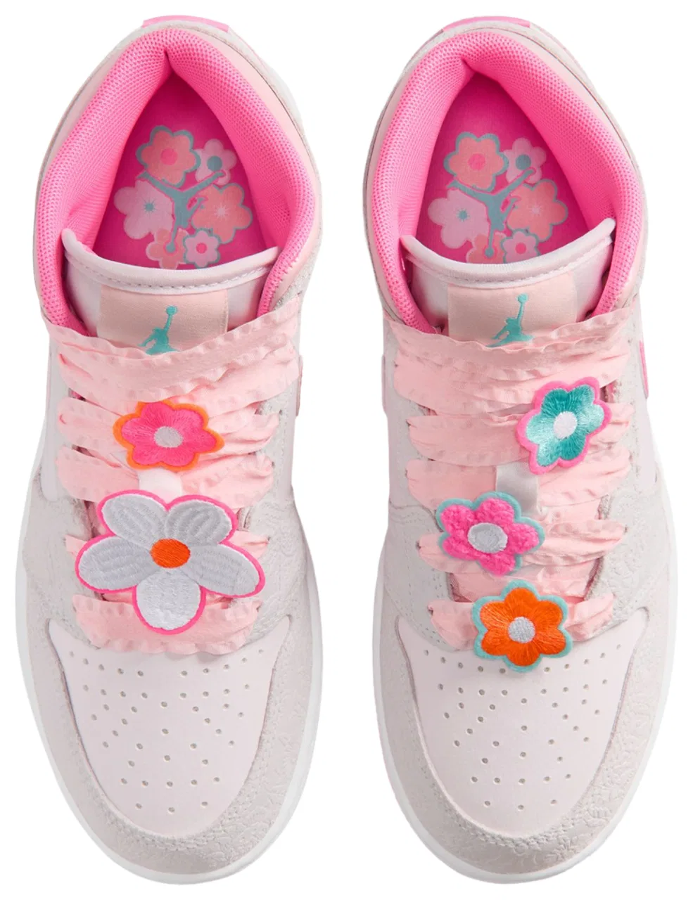 Кроссовки для девочек Air 1 Mid SE Jordan, цвет Vast Grey/Pink Glow/Sail — фото 4