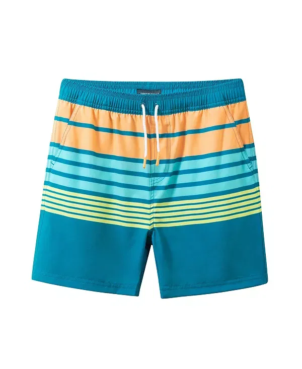 Детские шорты для плавания с принтом Stripe Comfort-Stretch Lined Boardshort Andy & Evan, Navy Stripe