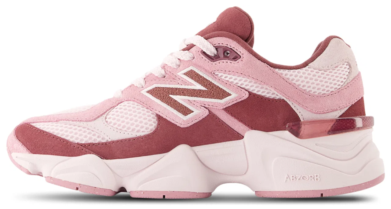 Кроссовки для девочек 9060 New Balance, цвет Pink Granite/Washed Burgundy — фото 2