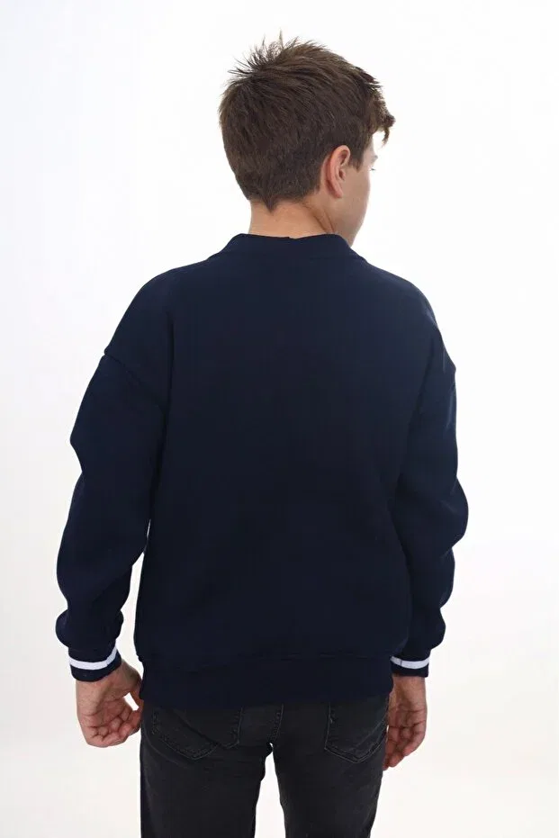 Детский вязаное кардиган для мальчиков с вышивкой Toontoy, Navy Blue — фото 3
