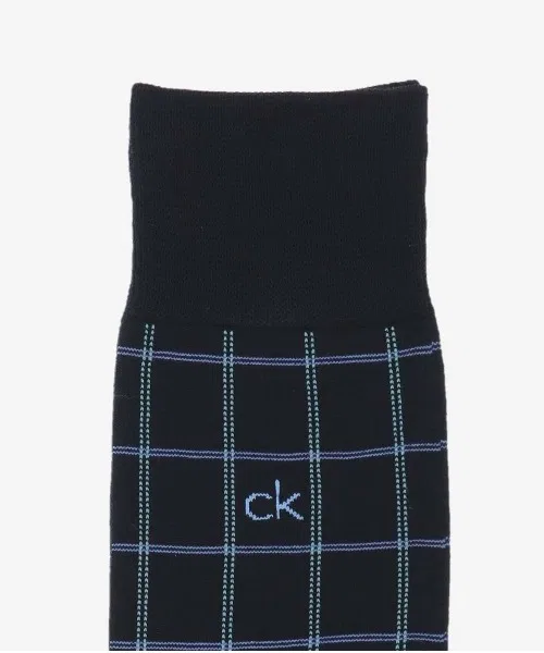 Мужские носки с принтом Tattersall Calvin Klein, Темно-синий — фото 3