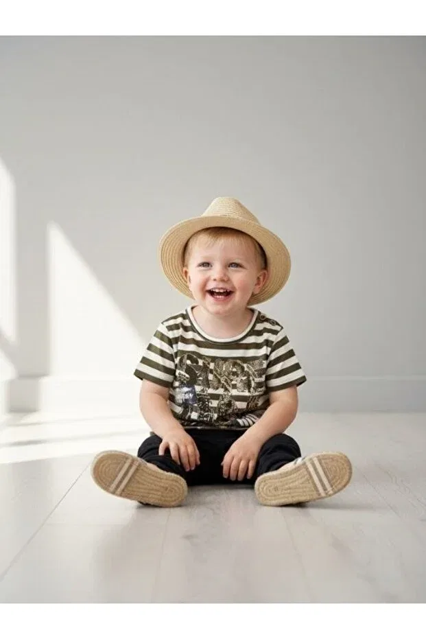 Детская футболка для мальчиков хлопковая с принтом Zekids, Khaki — фото 3
