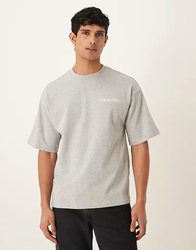 Хлопковая домашняя футболка Calvin Klein серого