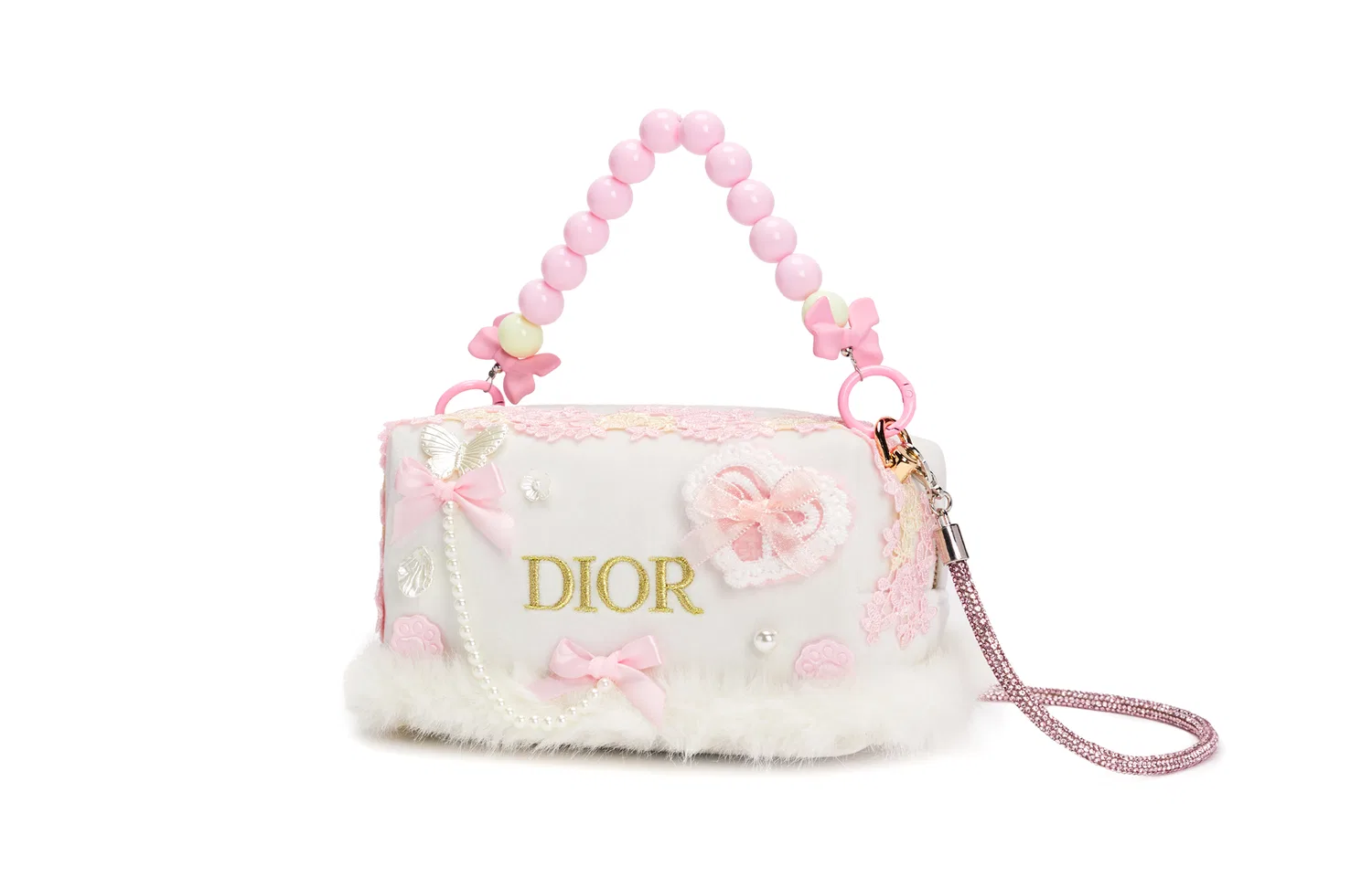 Косметичка с вышитым логотипом DIOR, белая — фото 3