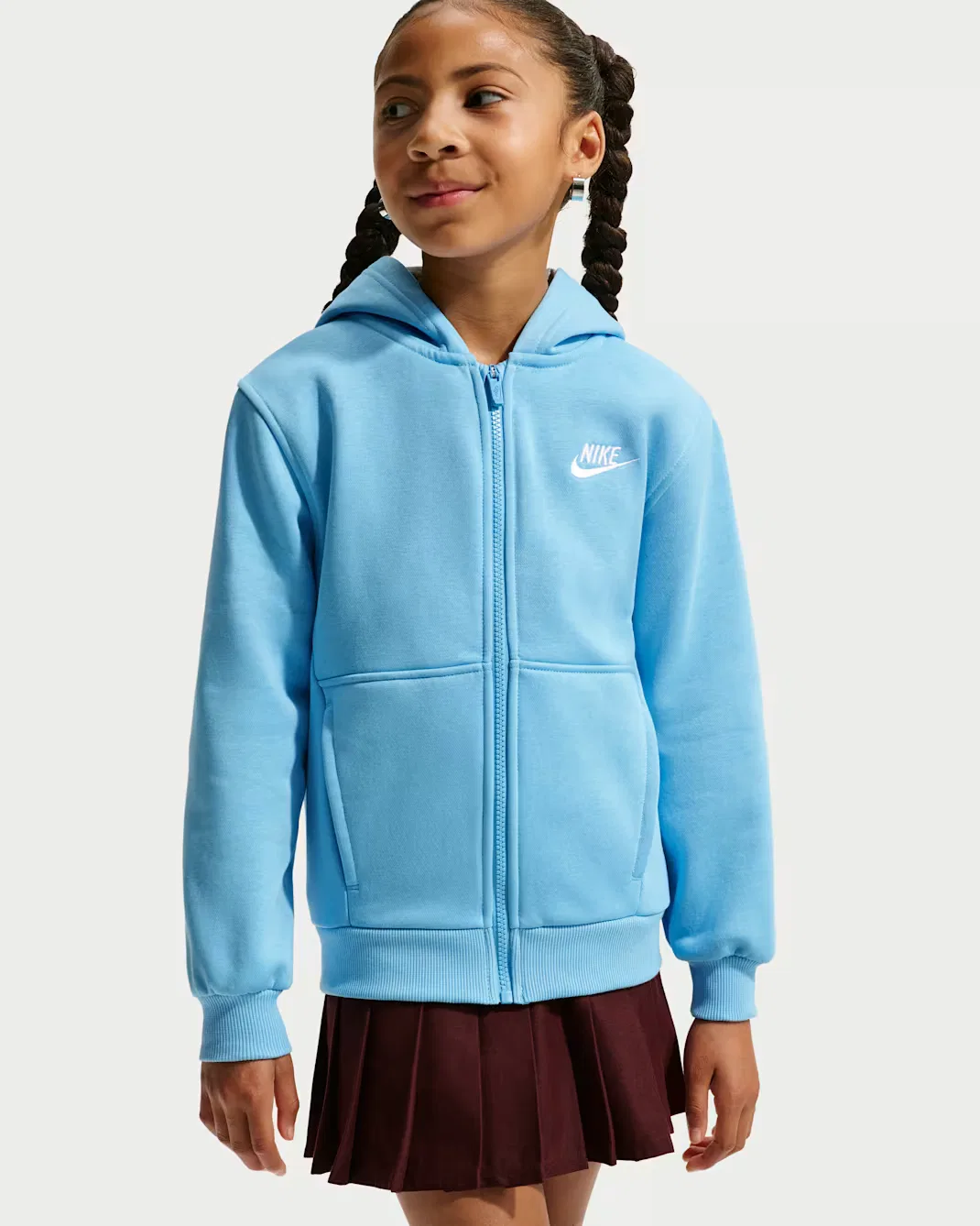 Толстовка на молнии для детей постарше Nike Sportswear Club Fleece, Football Blue/White — фото 2