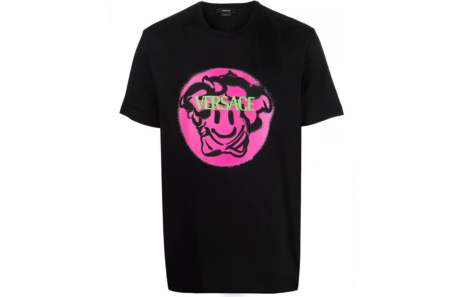Мужская футболка с принтом VERSACE Medusa Smiley, Black