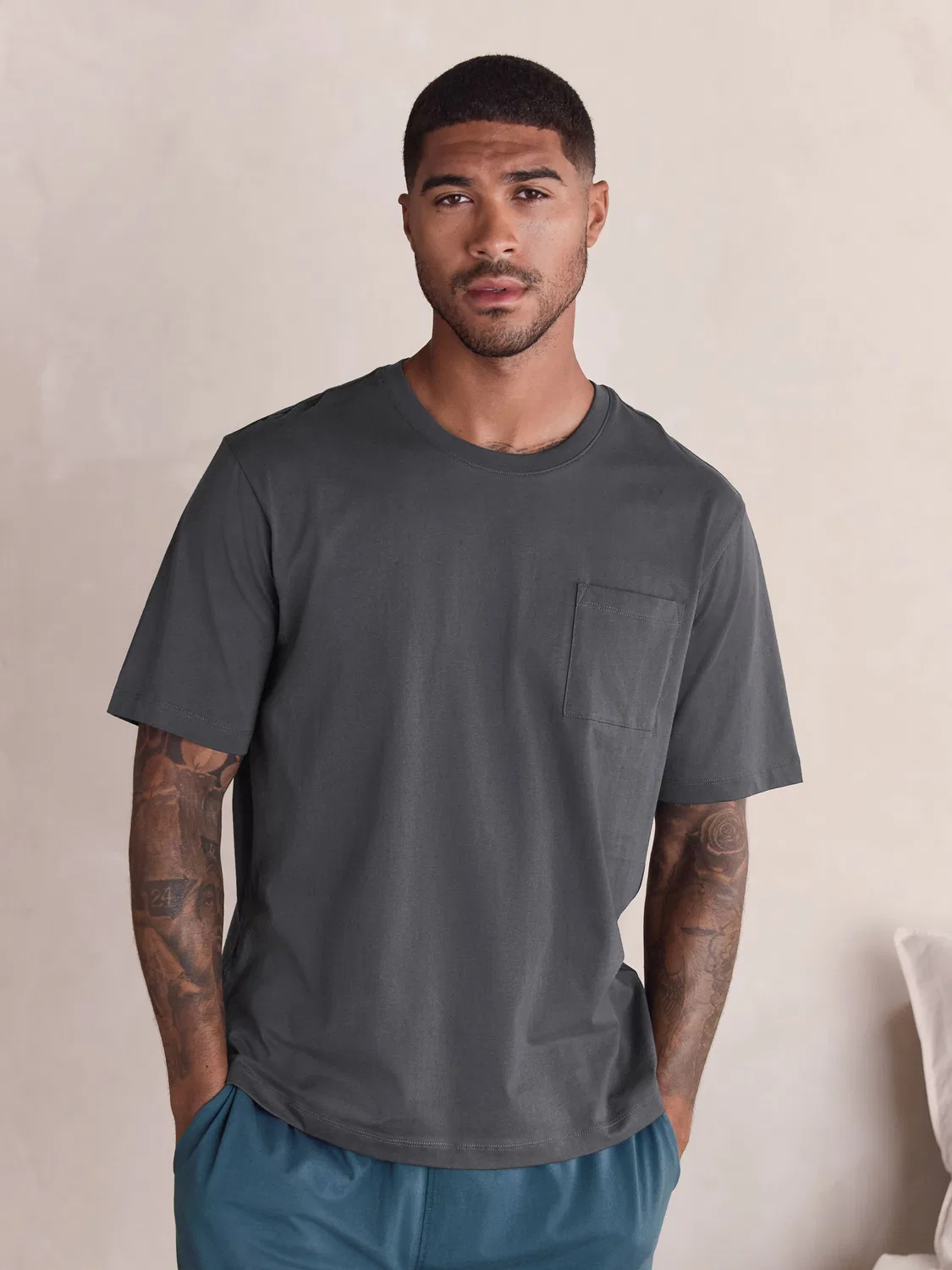 Пижама Slate Grey Short Sleeve Jersey Pyjamas Set Next, серый сланец — фото 3