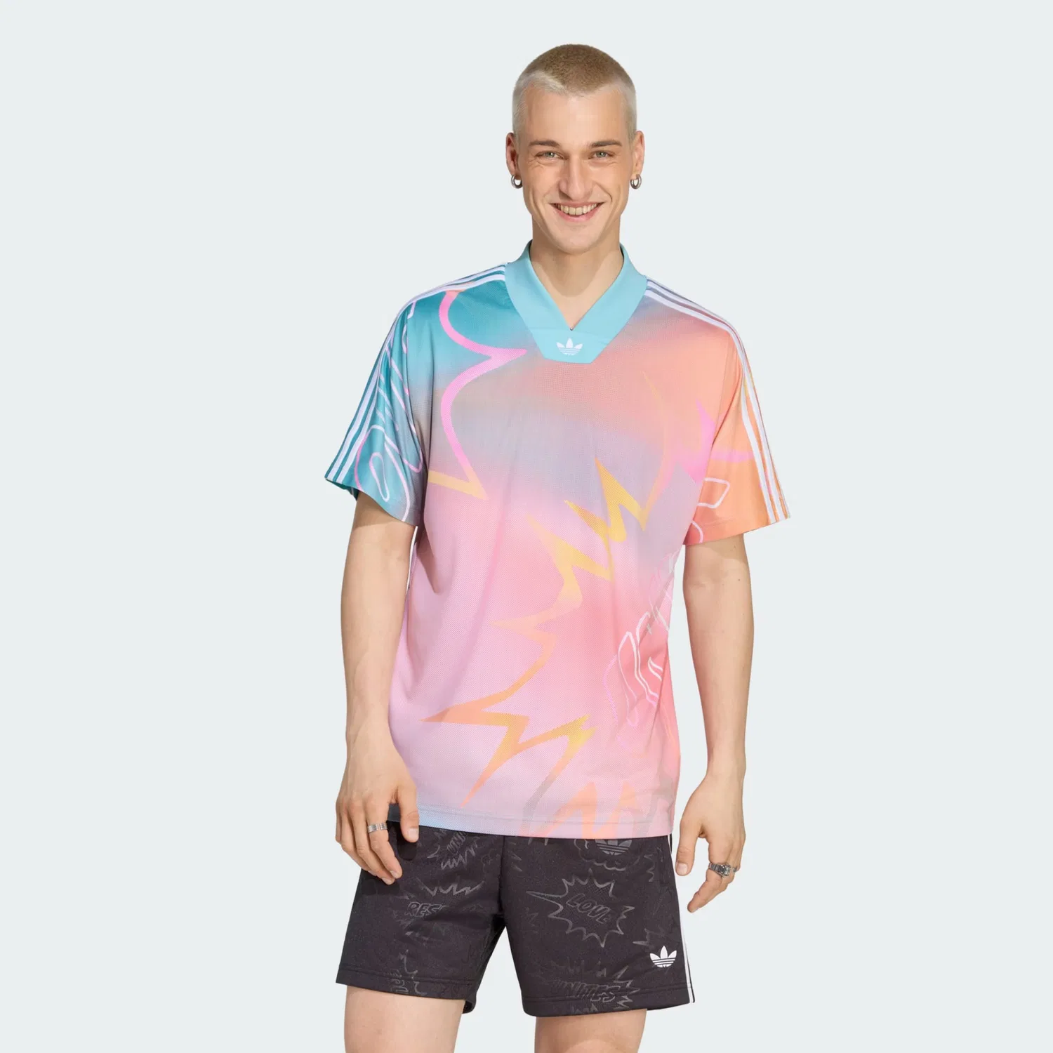 Футболка Adidas Originals оранжевого и светло-оранжевого цвета — фото 2
