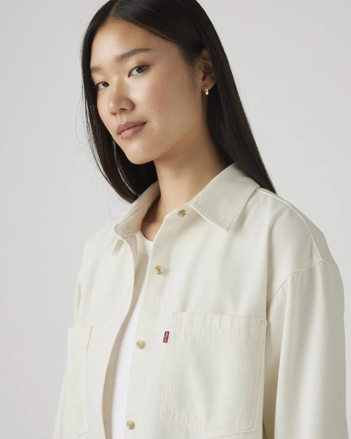 Женская рубашка оверсайз с длинным рукавом Iris Overshirt Levi's, White — фото 3