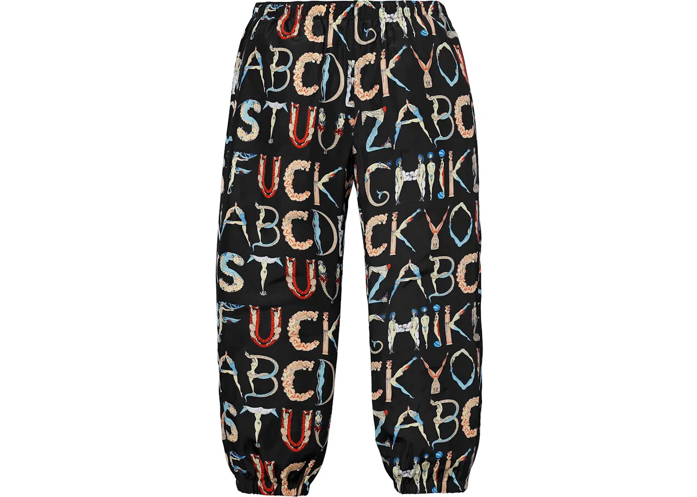 Мужские брюки с принтом Supreme Alphabet Silk Pant Supreme, Black