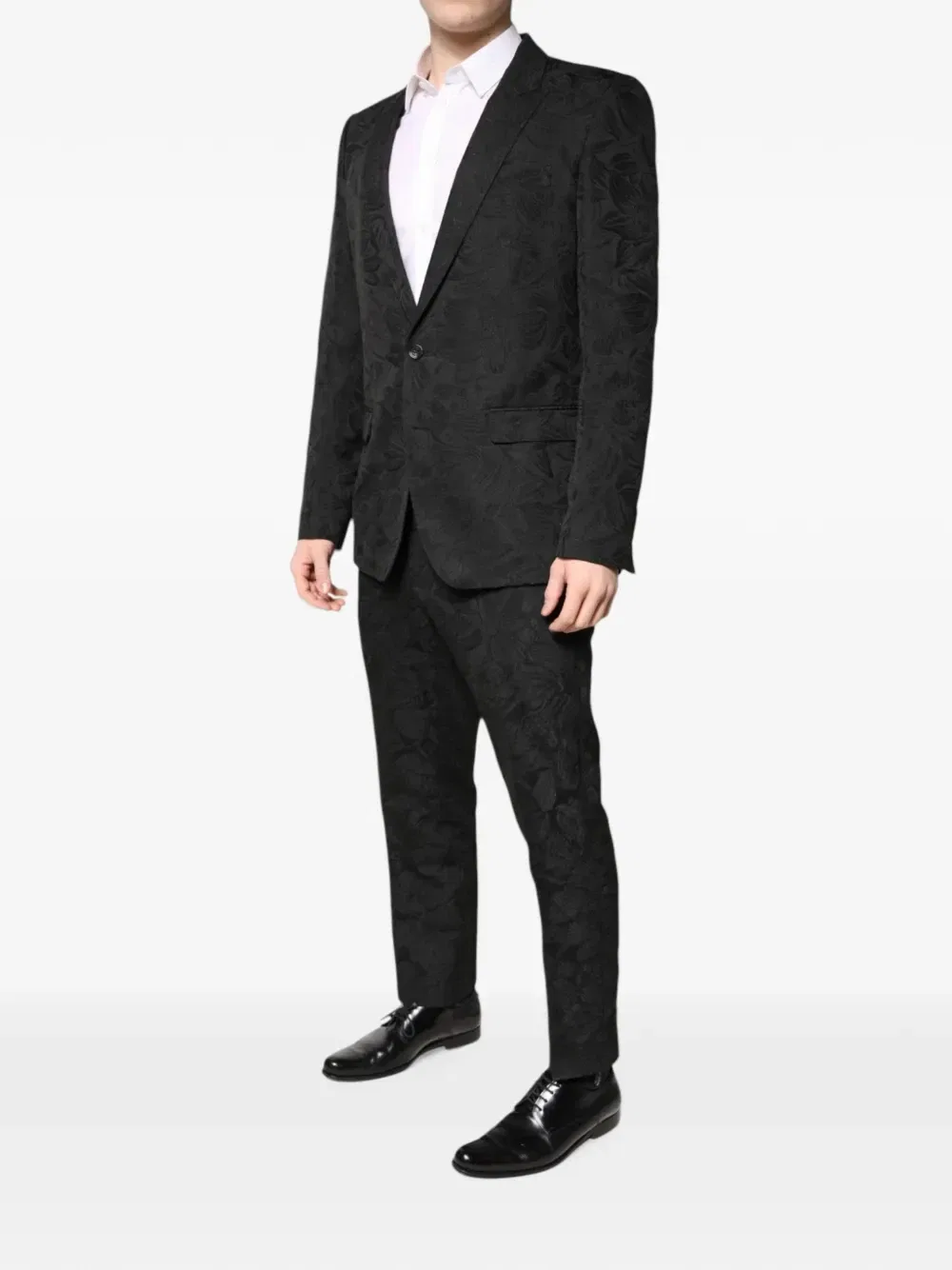 Цветочный жаккардовый костюм-двойка DOLCE & GABBANA, черный — фото 3