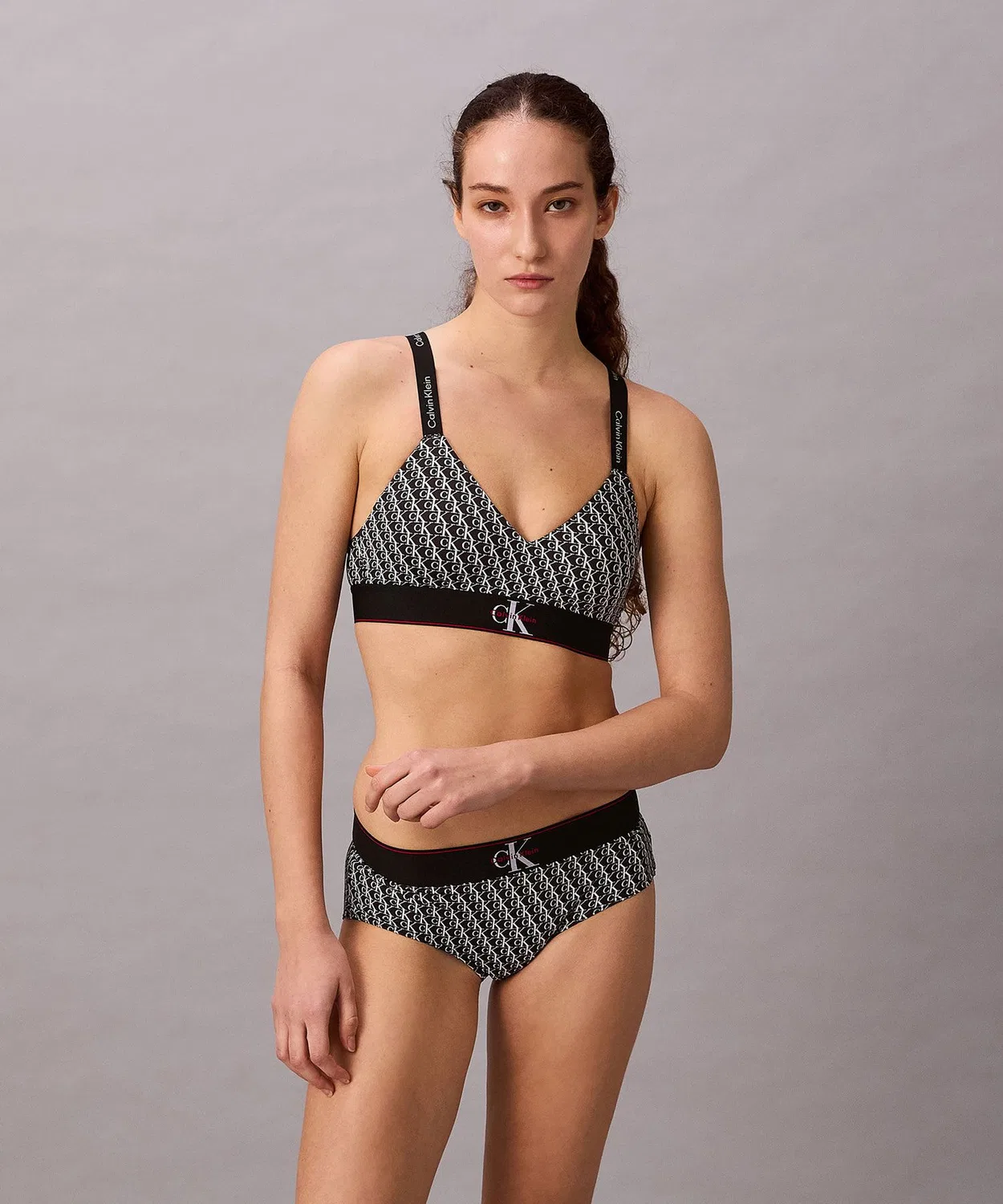Женский бюстгальтер-бралетт с монограммой Graphic Monogram Calvin Klein, черный — фото 3
