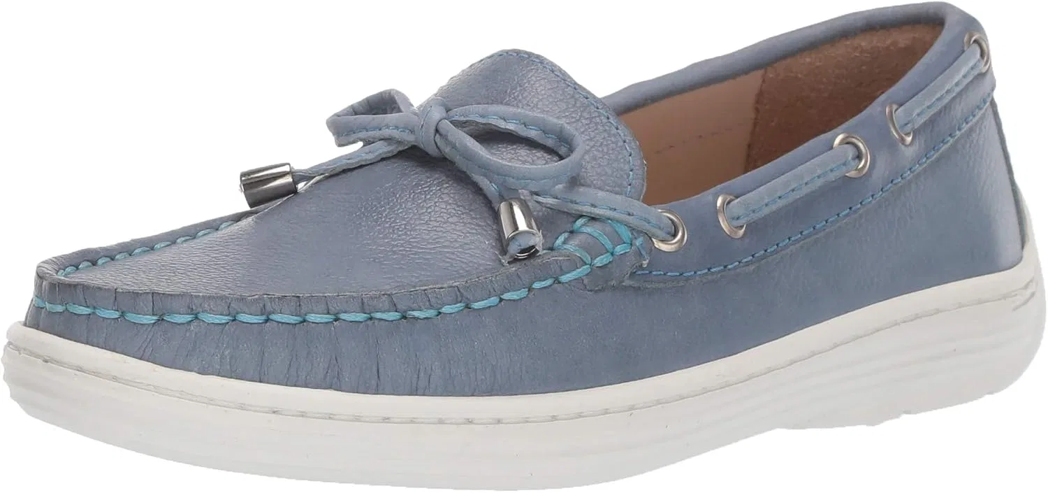 Детские лоферы из натуральной кожи Nantucket Driver Club USA, Powder Blue Everest