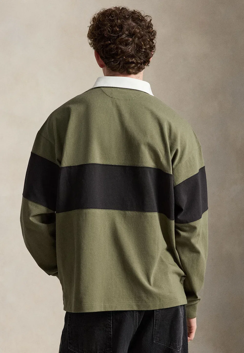 Свободная спортивная рубашка-поло для регби с длинными рукавами Polo Ralph Lauren, Cruise Olive/Black Boot — фото 3