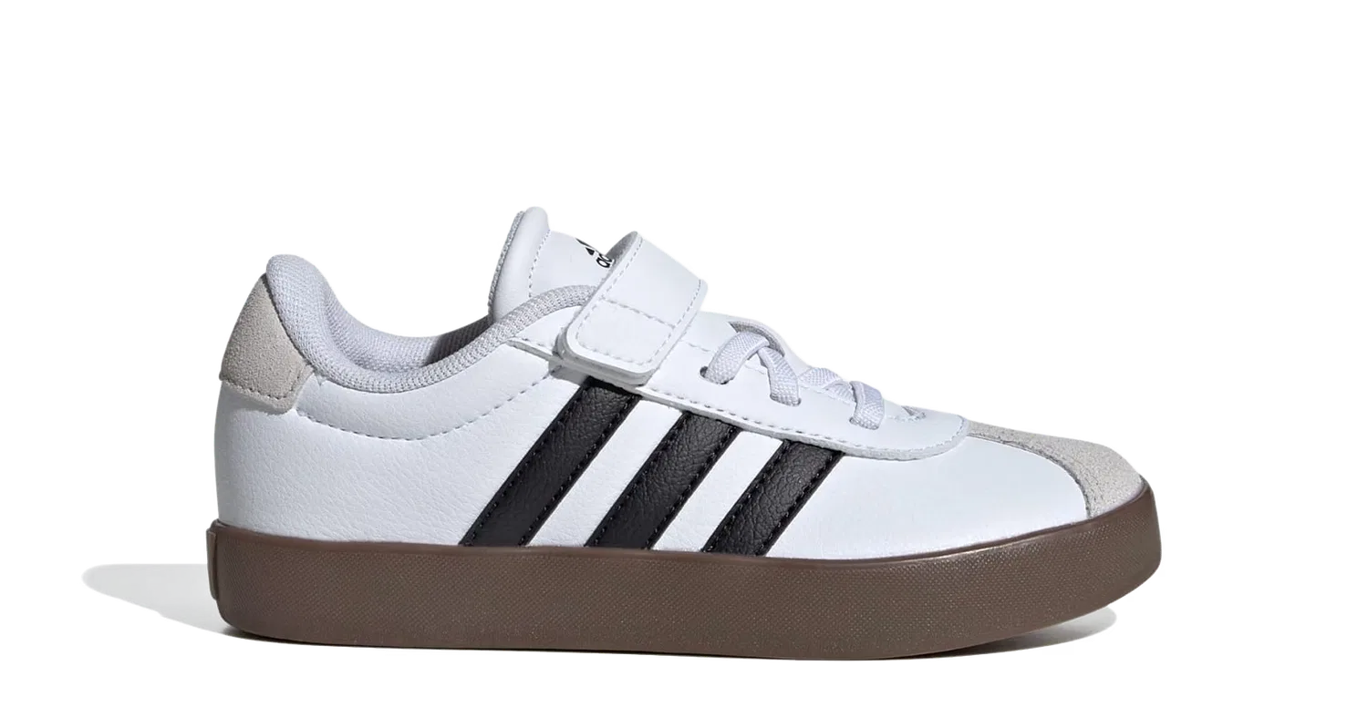 Детские полуботинки с эластичной шнуровкой и липучкой Adidas, белый