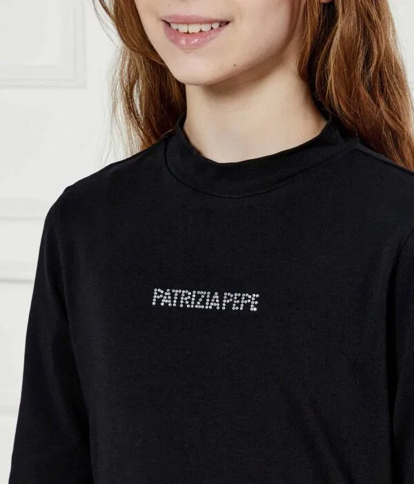 Детская водолазка с длинным рукавом Mezzo Dolcevita Patrizia Pepe, черный — фото 4