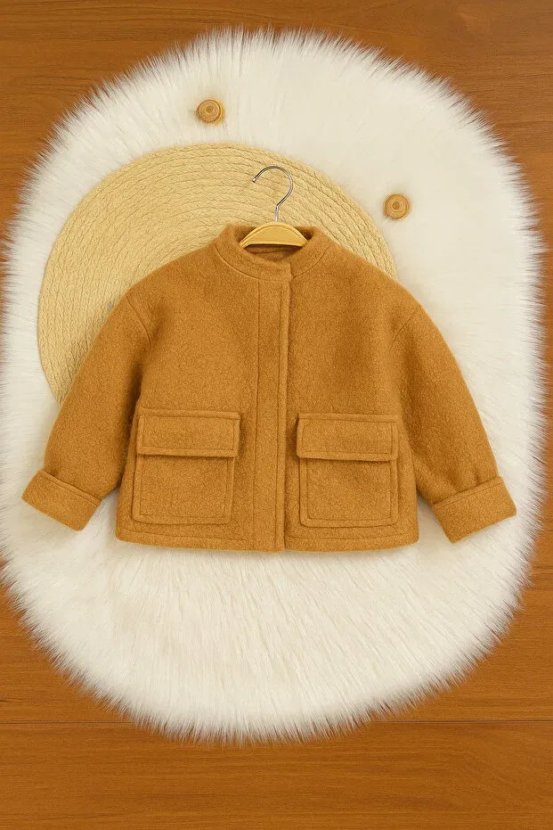 Детское пальто для девочек с коротким рукавом Kokoş Bebek, Brown