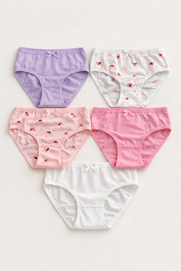 Детские трусы для девочек с принтом 5 шт Flamingo Patterned Slip Panties Katia&Bony, Multicolored