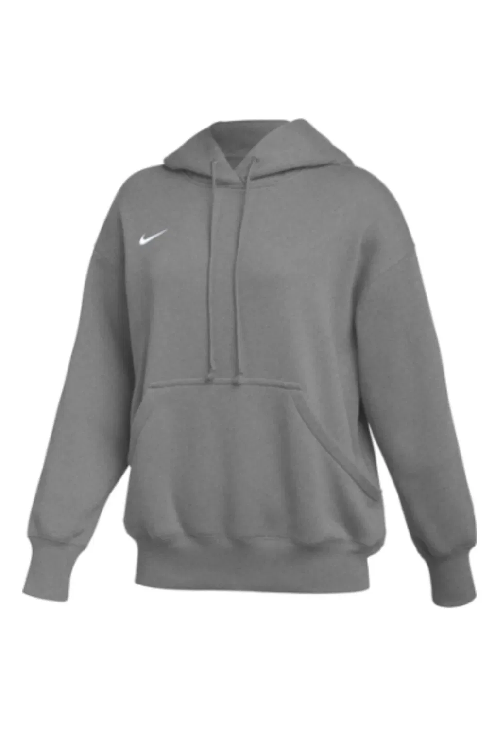 Женское худи с капюшоном на молнии Phoenix Fleece Nike, Dark Heather Grey/White — фото 2