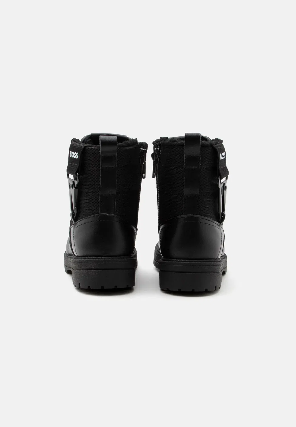 Детские и подростковые ботинки - ботильоны на шнуровке Boss Kidswear, Black — фото 3