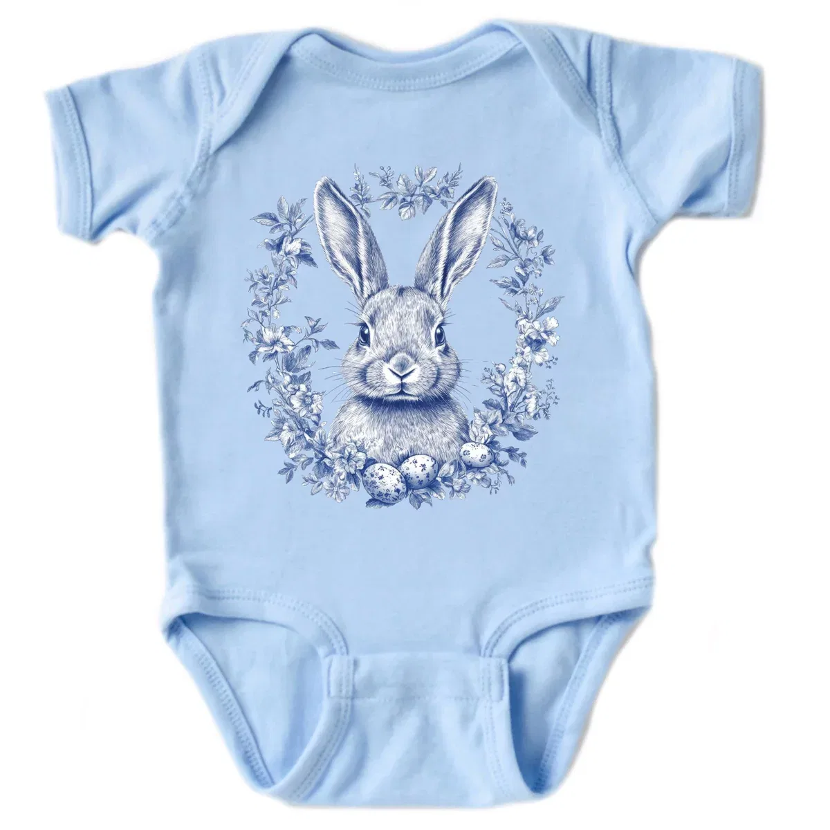 Детский боди с коротким рукавом Blue Willow Bunny The Juniper Shop, Light Blue — фото 2