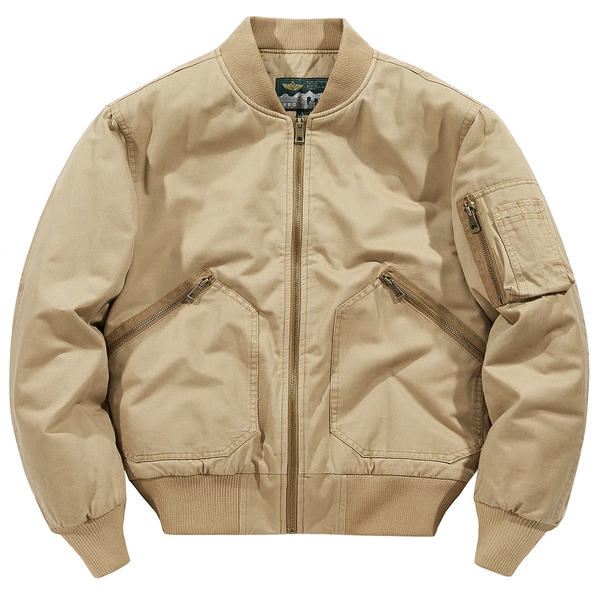 Детское утепленное пальто с воротником-стойкой Khaki (Padded Thermal) UNIWOLF