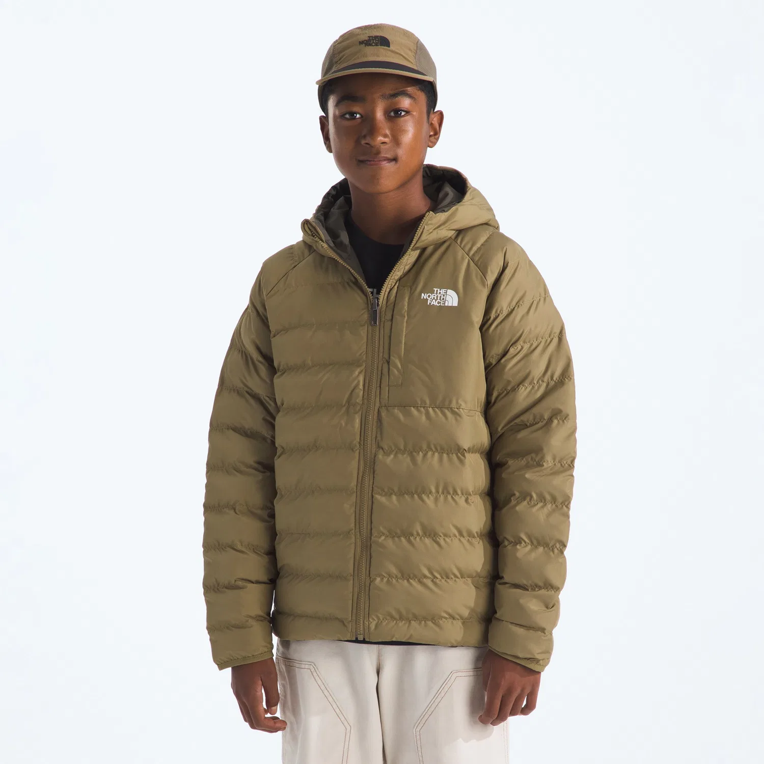 Детская утепленная куртка с капюшоном двусторонняя Reversible Perrito The North Face, зеленый