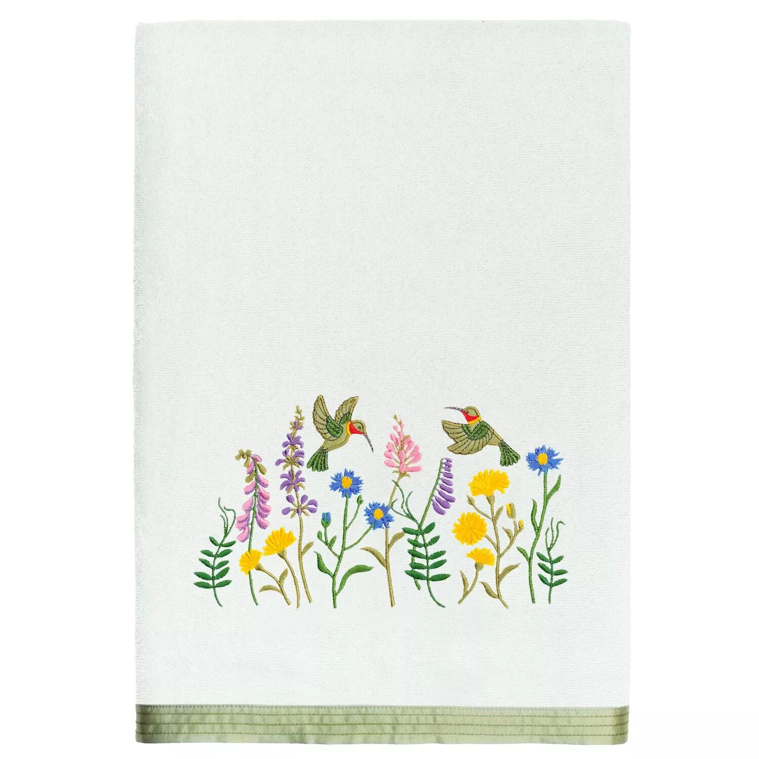 

Linum Home Textiles Турецкий хлопок Hada Набор из 2 украшенных банных полотенец, белый
