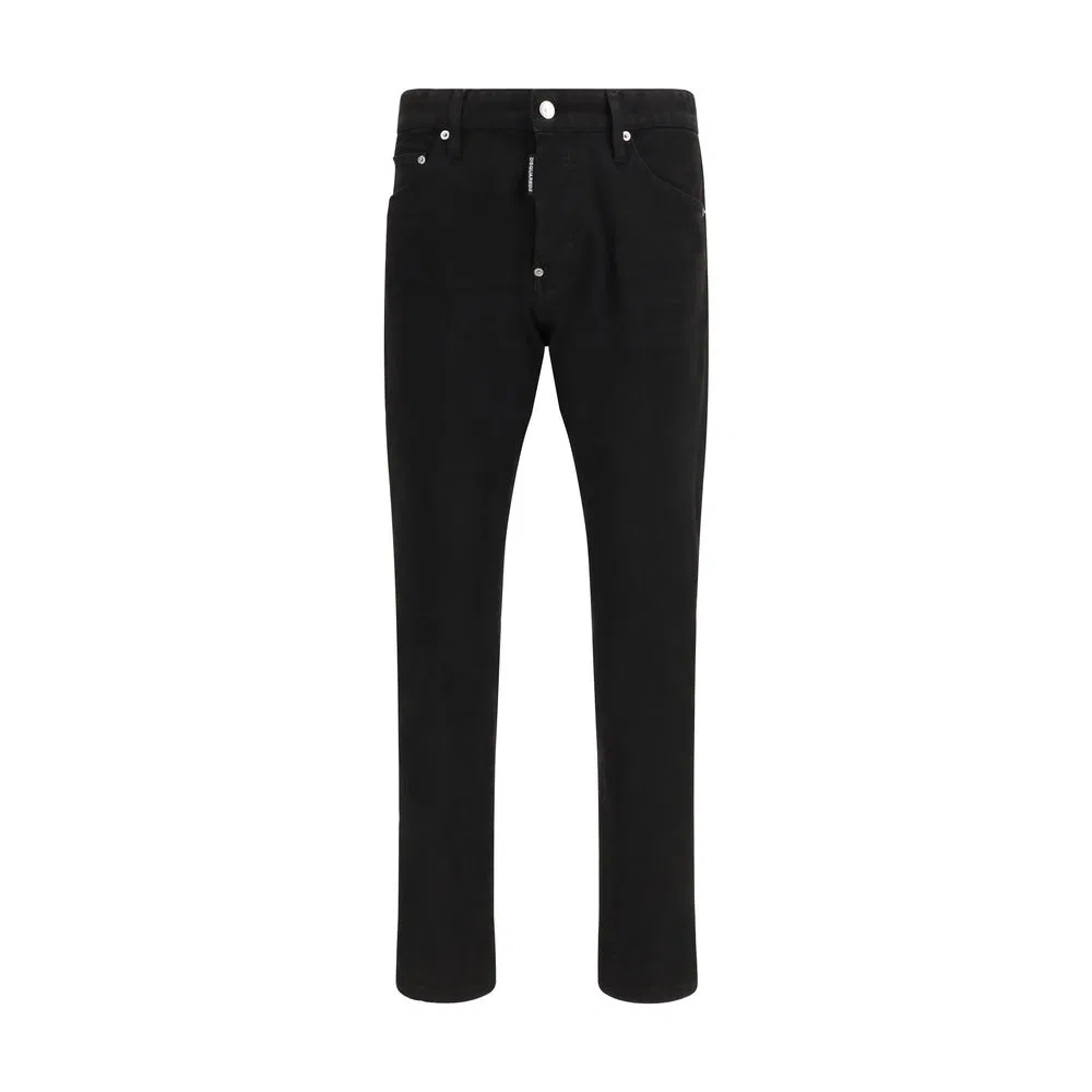 Мужские джинсы зауженного кроя Black Cotton Slim Fit Jeans Dsquared2, Black